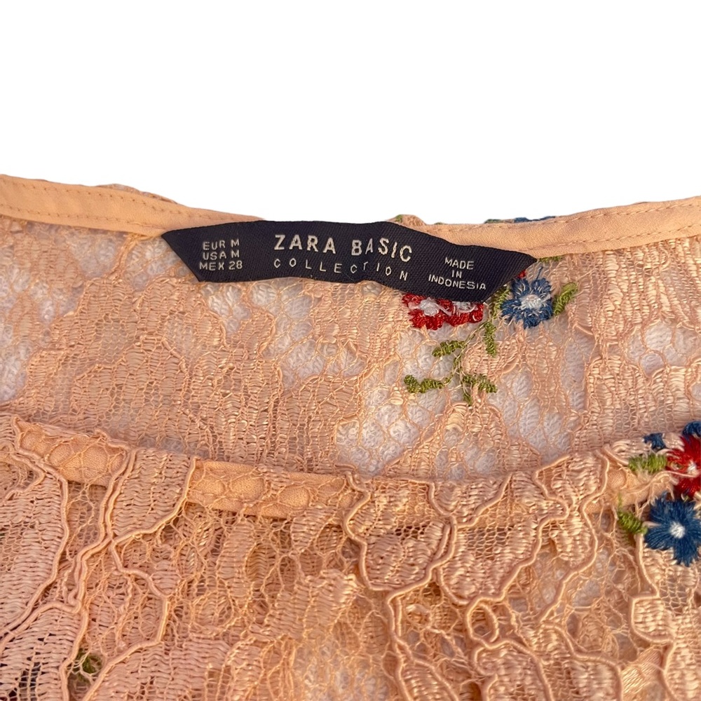 Zara Basic Collection Long Sleeve Scope Neck Lace… - image 8